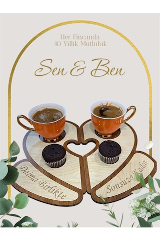 Kalp Şekilli Kahve Sunum Tepsisi, Aşk Kahve Sunumluğu, Kahve Sunum Bardak Fincan Altlığı Banu