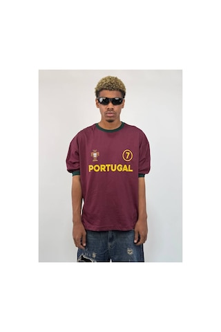 Zaee Football Culture Oversize Tişört Bordo