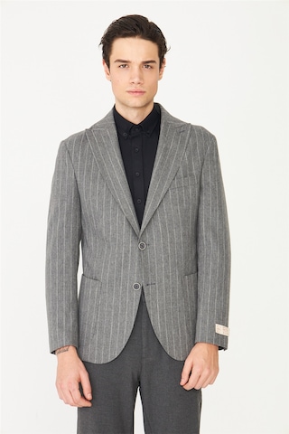 Gri Çizgili Spor Blazer Ceket Gri