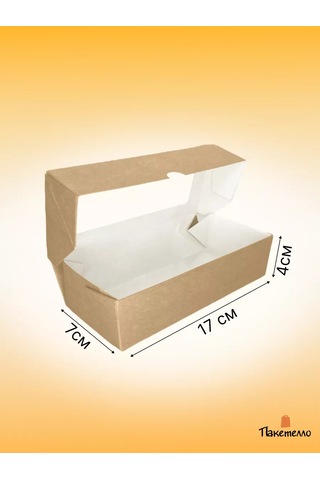 Paketello Pencereli Kraft Kutu - 17x7x4 Cm, 25 Adet 148186940
