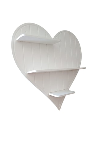 Ahşap Boyalı Mdf Dekoratif Kalp Duvar Rafı - Terek