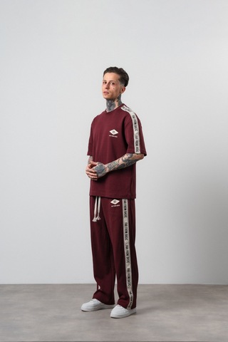 Respire Erkek Ffb Şerit Detaylı Regular Fit Eşofman Takımı Bordo