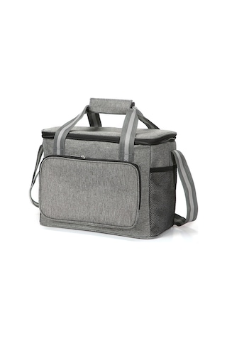 Cbtx 15l Taşınabilir Seyahat Öğle Yemeği Çantası Piknik Termal Yalıtımlı Soğutucu Tote Su Geçirmez Oxford Kumaş Omuz Çantası - Gri