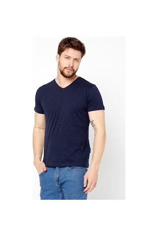 Erkek Çok Renkli T- Shirt Regular Fit Rahat Kesim V Yaka 5'li Basic Tişört Paketi