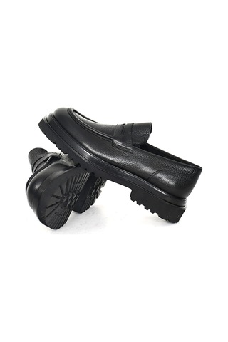 Hakiki Floter Deri Eva Taban Loafer Model Erkek Ayakkabı - Tuna 3420 Siyah