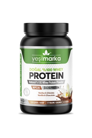 Yeşilmarka Doğal Whey Protein Tozu – Çikolata / Vanilya 748 Gr