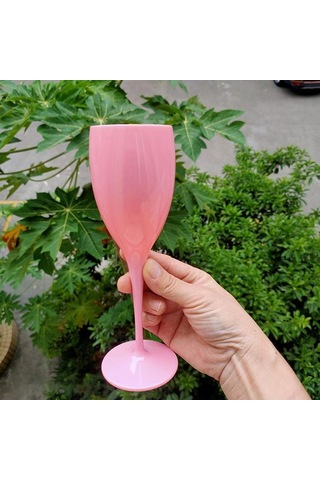 Turuncu Şampanya Flüt Bardak Plastik Şarap Bardakları Bulaşık Makinesinde Yıkanabilir Beyaz Şampanya Bardağı Restoran Bira Viski Drinkware