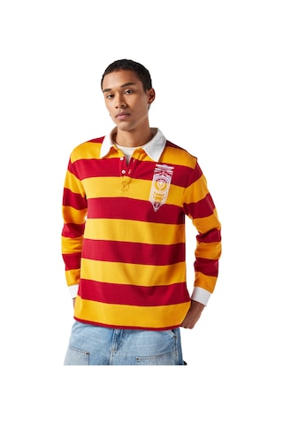 Gsstore X Midground Erkek Polo Sweatshirt E251207 Sarı - Kırmızı