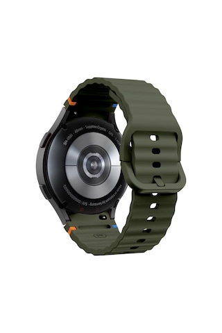 Samsung Galaxy Watch 7 40mm-44mm İle Uyumlu Metal Tokalı Dalgalı Spor Silikon Kordon