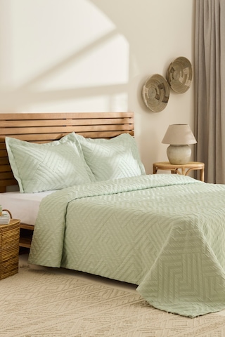 Kaşmir Home Essence Çift Kişilik Yatak Örtüsü Takımı Çağla Çağla Yeşili