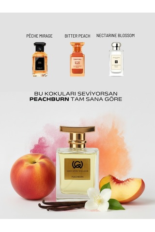 Peachburn Unisex Kadın/erkek Parfüm Sexy Odunsu Ve Sıcak Şeftali, Kiraz, Konyak, Sedir Ağacı Meyveli