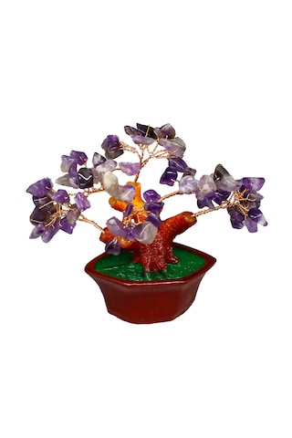Ametist Doğal Taşlı Bonsai Hayat Ağacı - Dekoratif Ve Şifalı Ener
