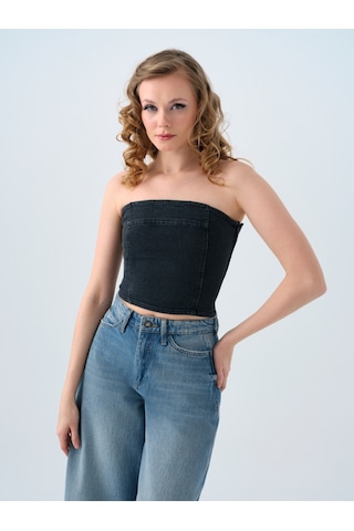 Slim Fit Kadın Büstiyer Denim
