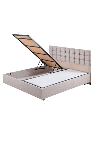 Venedik Çift Kişilik Baza Başlık Letto Yatak Seti - Krem 180 x 200