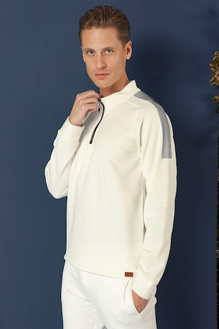 Swt 012 Swea Slim Fit Ekru Spor 47 - Sweatshırt Ekru