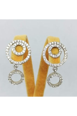 Firuze Gümüş Zirkon Taşlı Gümüş Küpe F1600586