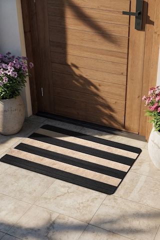Ps033a Bej Kaymaz Taban Nem Alıcı Toz Alıcı Kapı Önü Paspası Uv Dayanıklı 45x70 Cm