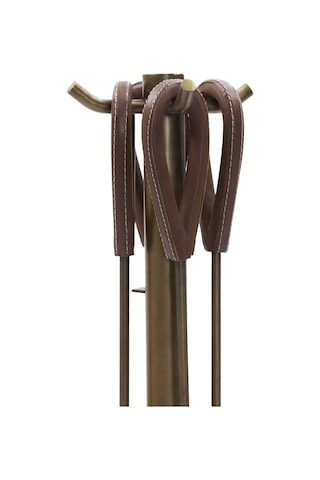 Yargıcı Deri Detaylı Metal Şömine Aksesuarı 17x17x60 Cm 26knha1003n St