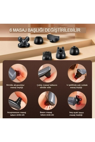Şarjlı Tüm Vucut Sırt Bacak Omuz Titreşimli Masaj Aleti El Vücut Masajı Ürünleri Gri
