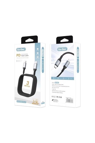 Go-des Gd-uc639 Type-c To Lightning Pd Hızlı Şarj Kablosu 27w 3m Standart