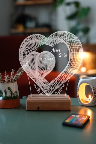 Sevgiliye Hediye Aşk Ve Sonsuzluk 3D Led Lamba
