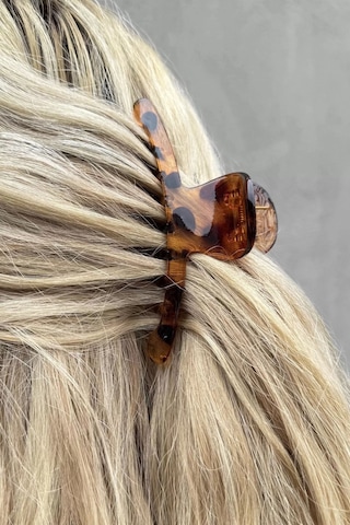 Caş Dekorasyon Leopar Desen Mandal Toka Kahverengi