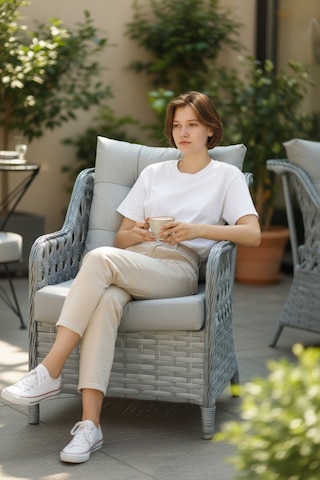 Sun Patio Sahara Gümüş Gri 2+1+1 Balkon & Bahçe Takımı