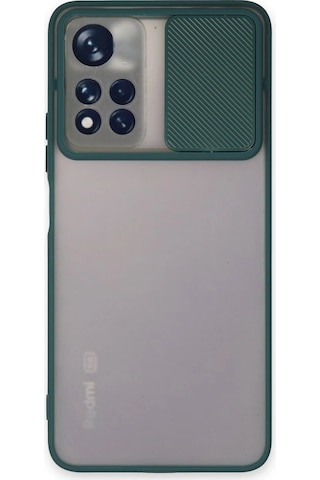 Newface Xiaomi Redmi Note 11t Kılıf Palm Buzlu Kamera Sürgülü Silikon Semeglbl - 23 - Yeşil