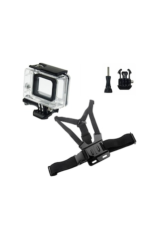 Gopro Hero 7 Black Su Geçirmez Kılıf 4 Parça Göğüs Kemeri Seti