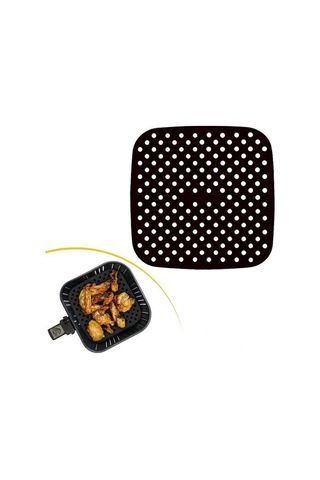 Buffer Renkli Isıya Dayanıklı Yıkanılabilir Silikon Fırın Ve Airfryer Kare Pişirme Matı 21,5 Cm Çok Renkli