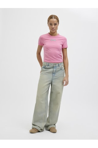 Jack & Jones Kadın Bisiklet Yaka Baskili Tişört - Gigi - 12268775 Morning Glory