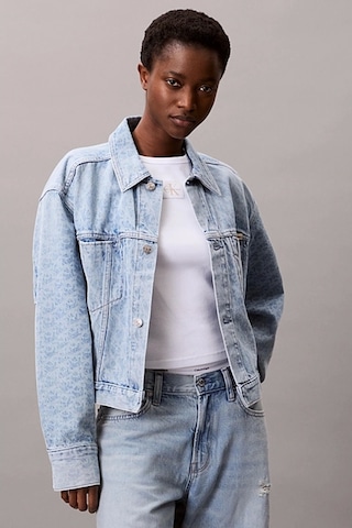 Calvin Klein Jeans Kadın Beli Büzgülü Ck Logolu Mavi Ceket Lv047c782g-x0s Mavi