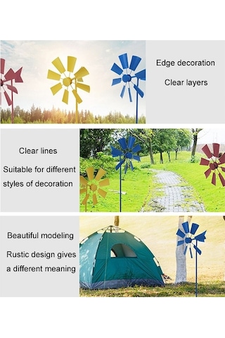 Pazly Zanaat Süs Rustik Peyzaj Kırmızı Fırıldak Ekler Dönen Dekorasyon Bahçe Açık Ow