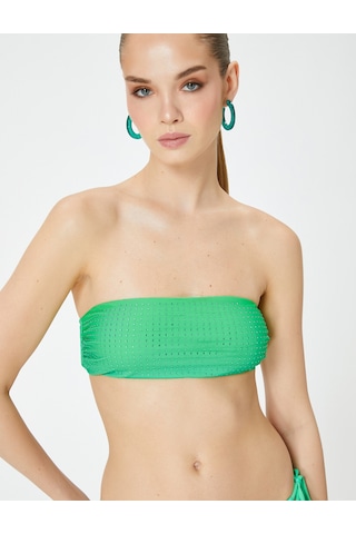 Koton Straplez Taş Baskılı Bikini Üstü Yeşil 4sak10166mm Yeşil