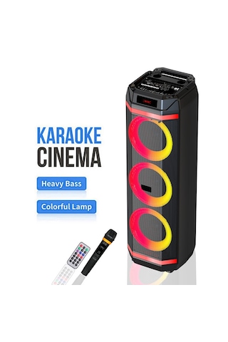 Partybox Mikrofonlu Bluetooth Hoparlör 3 8 Hoparlör, Rgb Işık, Tws Destekli Speaker Ses Sistemi 30 W