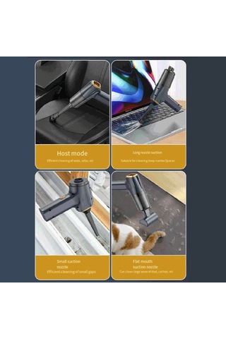 Crackedice Taşınabilir Kablosuz Araba Elektrikli Süpürgesi Güçlü Emiş El Tipi Elektrikli Süpürge