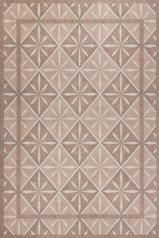 Artloop Nora Pudra Geometrik Desenli Dokuma Tabanlı Modern Şönil Halı Al 505 Bej