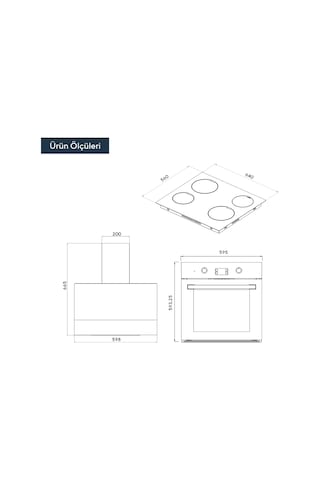 Kumtel B66 - SF2 (DDT) - V6 04T - DA6-835 Vitro Ankastre Set Siyah