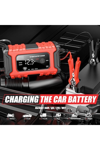 Araç Akü Şarj Cihazı, 12 V Otomotiv, 6 Amper, Tam Otomatik Akıllı Şarj Cihazı, Damlama Şarj Cihazı Ve Bakım C