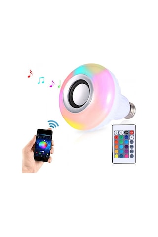 Uzaktan Kumandalı Bluetooth Hoparlör Rgb Led Ampul Speaker