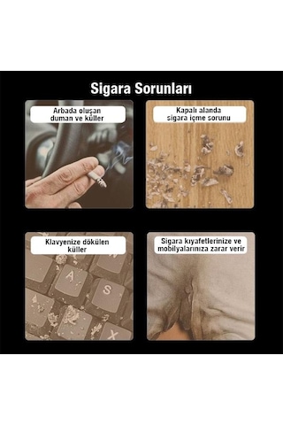 Polham Taşınabilir Sigara Küllüğü Araç Küllük Araç İçi Mini Sigara Tutucu Ahşap Kül Tablası