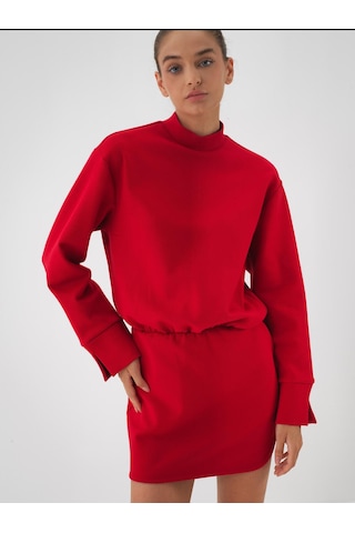 Xint Kırmızı Oversize Pamuklu Elbise 286228