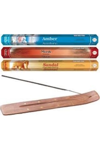 Flute Sandal + Amber + Musk + Tütsü Tahtası 3 x 20'li Çubuk Flute Sandal + Amber + Musk + Tütsü Tahtası 3 x 20'li Çubuk