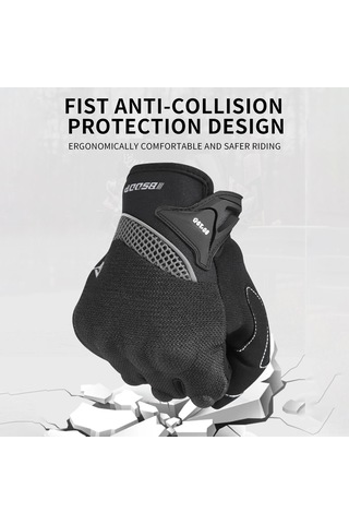 Kosona Bsddp Rh-a0131 Motosiklet Eldiveni, Kaymazlı, Çarpma Koruma, Dokunmatik Ekran, Yansıtıcı Şeritli, Kolluk Kordonlu, Siyah Xl