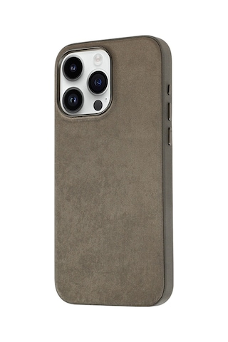 Apple Uyumlu iPhone 15 Pro Kılıf Case, Mikro Fiber Dış Ve Kadife İç Yüzeyli, Microfiber Cover Kahvrngi