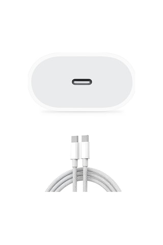 20w Seyahat Şarj Seti Type-c To Type-c Kablolu Pd Adaptör Apple iPhone Uyumlu 15 16 17 Plus Pro Max