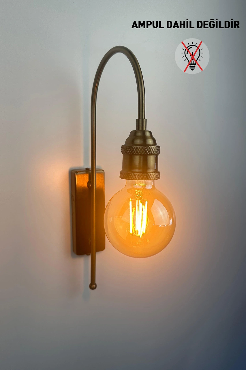 Deksa Eskitme Rengi Aplik Tekli Duvar Lambası Salon Koridor Restoran Dekoratif Aplikleri Eskitme