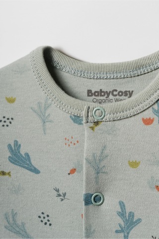 Babycosy Organic Wear %100 Organik Pamuk,2 Li Bebek Patikli Tulum,uzun Kollu,çıtçıtlı Set,bebek Ve Yenidoğan Serisi,unisex Krem