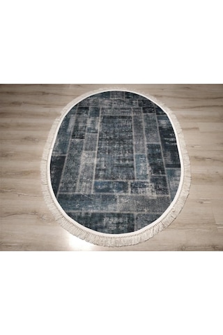 Yamalıhome Angel 1444-02 Patchwork Antrasit 120X180 Cm Saçaklı Ov