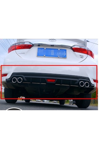 Toyota Corolla Uyumlu Difüzör Arka Tampon Eki Siyah 4egzoz 2016+